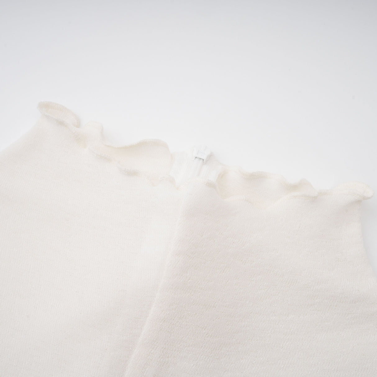 Aurohaya Lark White Tulle Panel Knit Midi Dress