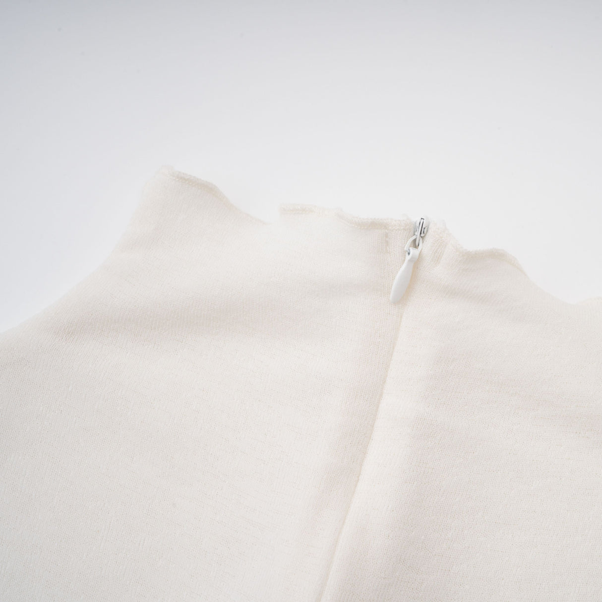 Aurohaya Lark White Tulle Panel Knit Midi Dress