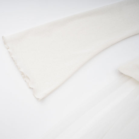 Aurohaya Lark White Tulle Panel Knit Midi Dress