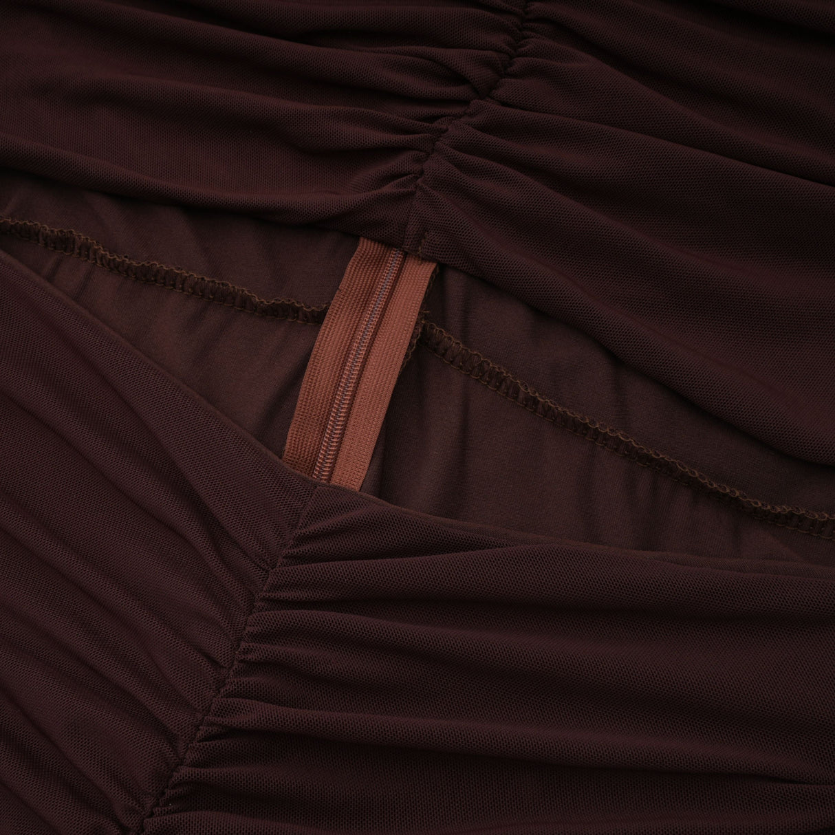 Aurohaya Bruna Cut-Out Ruched Mesh Maxi Dress