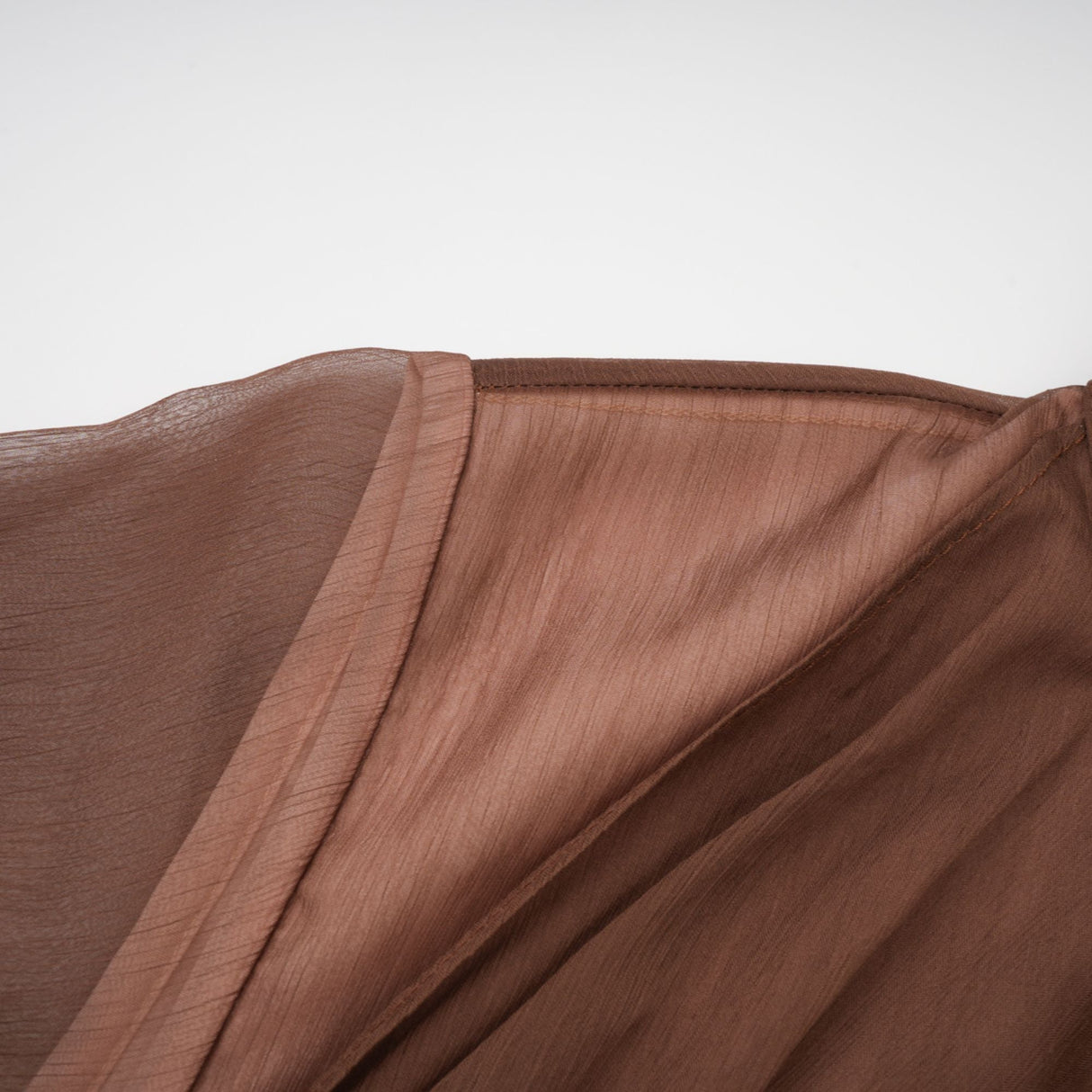 Aurohaya Jade Brown Ruched Tulle Mini Dress