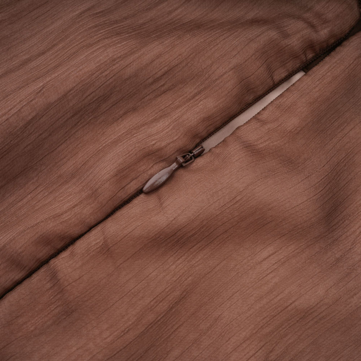 Aurohaya Jade Brown Ruched Tulle Mini Dress