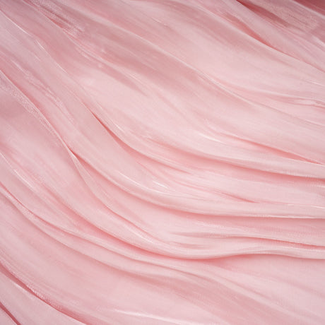 Aurohaya Sarolta Pink Glossy Ruched Maxi Dress