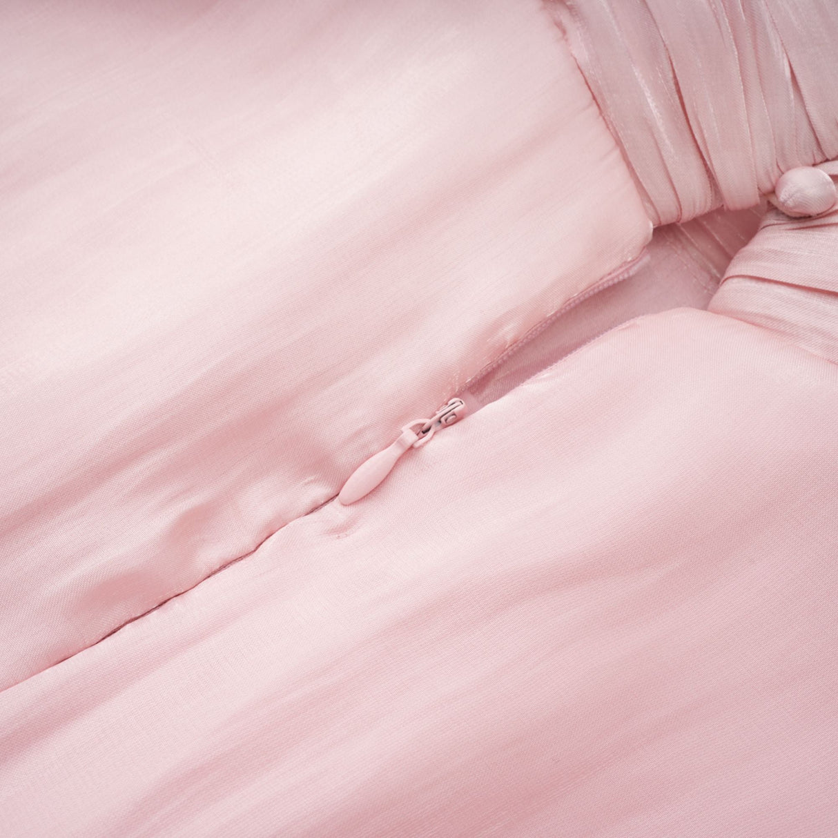 Aurohaya Sarolta Pink Glossy Ruched Maxi Dress