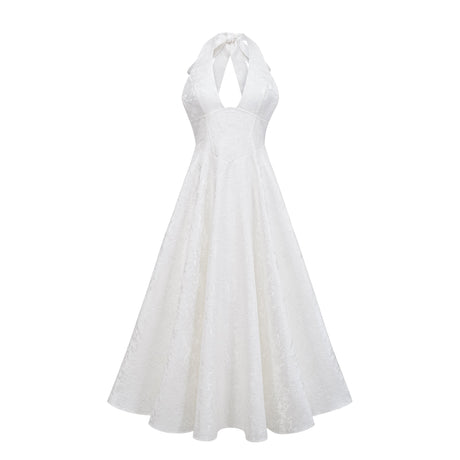 Aurohaya Céline White Glamorous Event Midi Dress