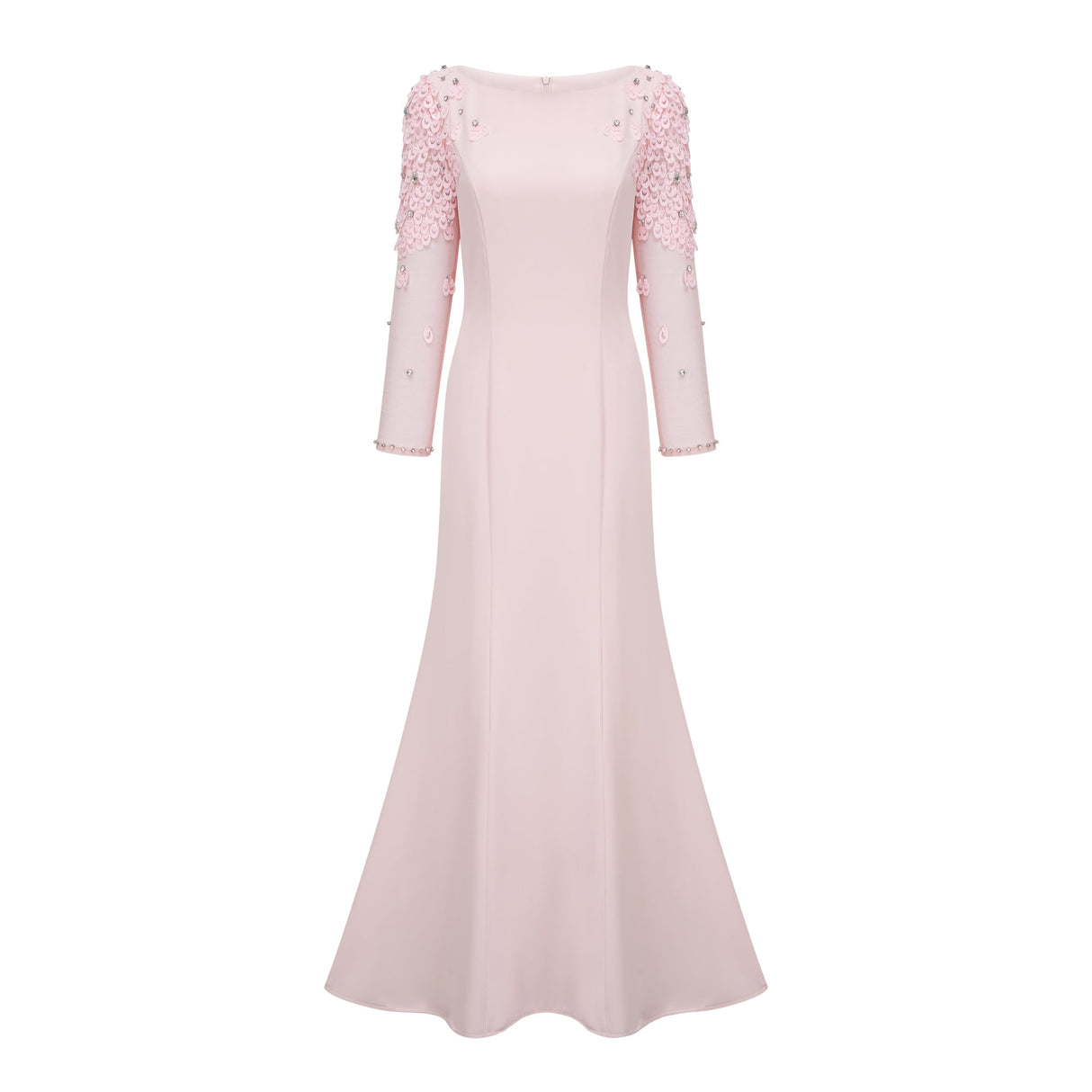 Aurohaya Gunnel Pink Flared Embellished Maxi Gown