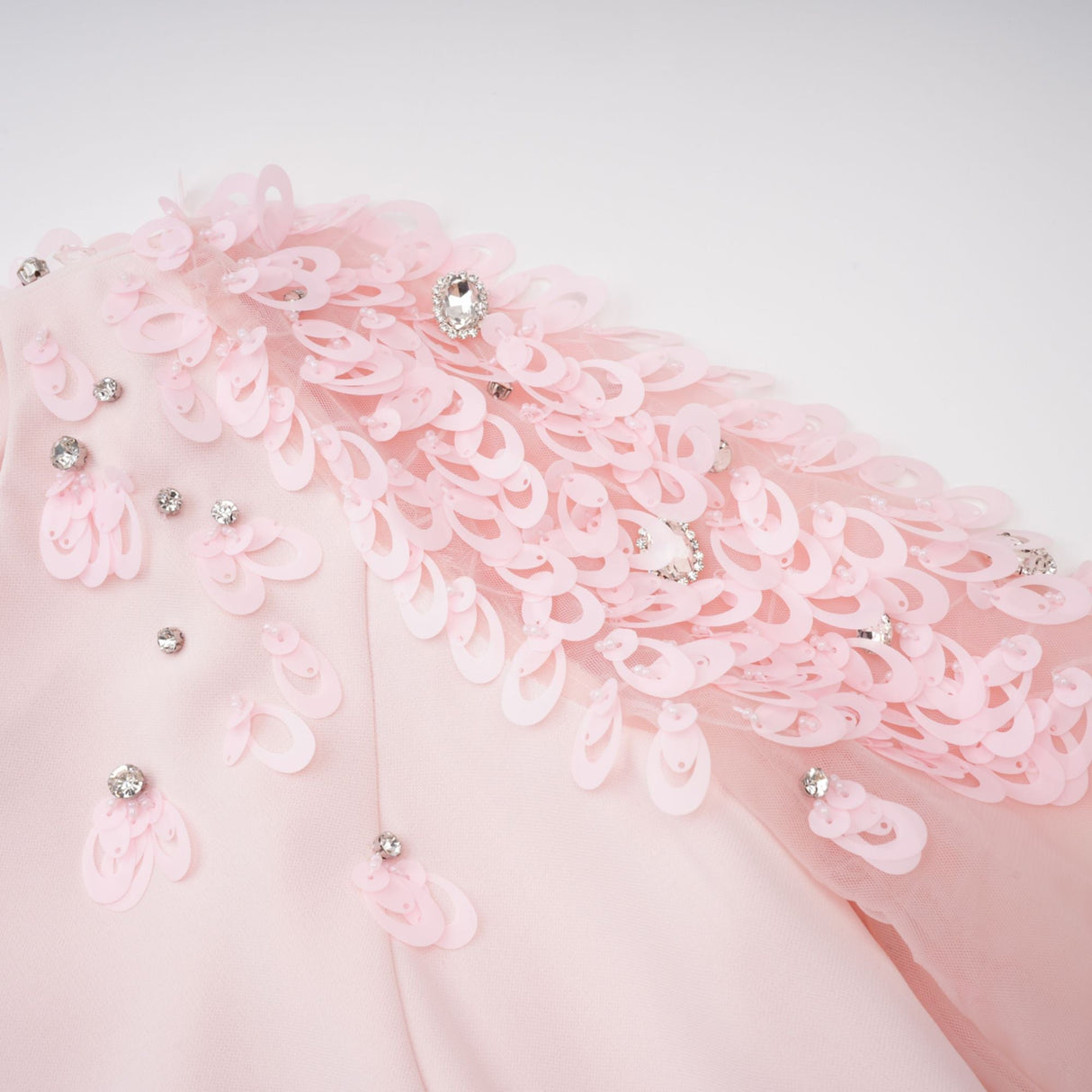 Aurohaya Gunnel Pink Flared Embellished Maxi Gown