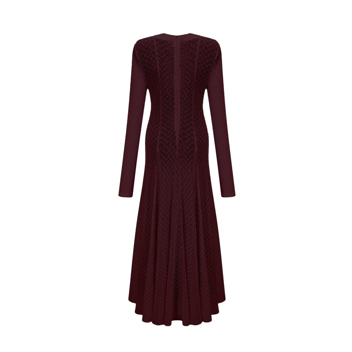 Aurohaya Athena wavy-pattern lace maxi dress in Red