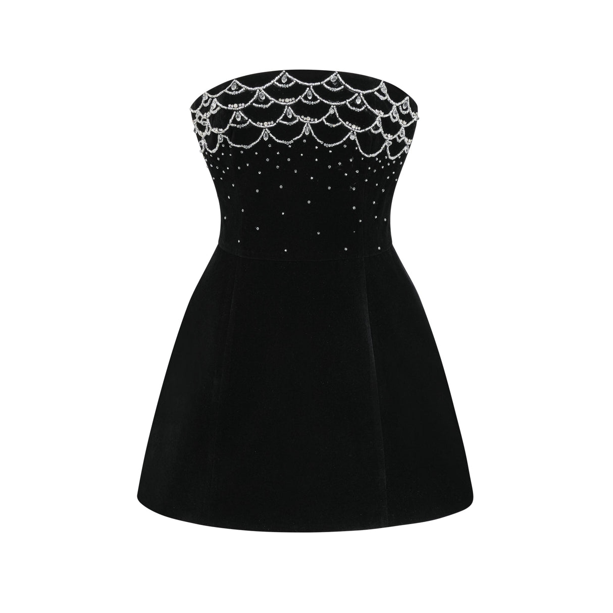 Aurohaya Sandrine crystal-embellished velvet mini dress