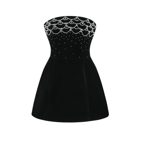Aurohaya Sandrine crystal-embellished velvet mini dress