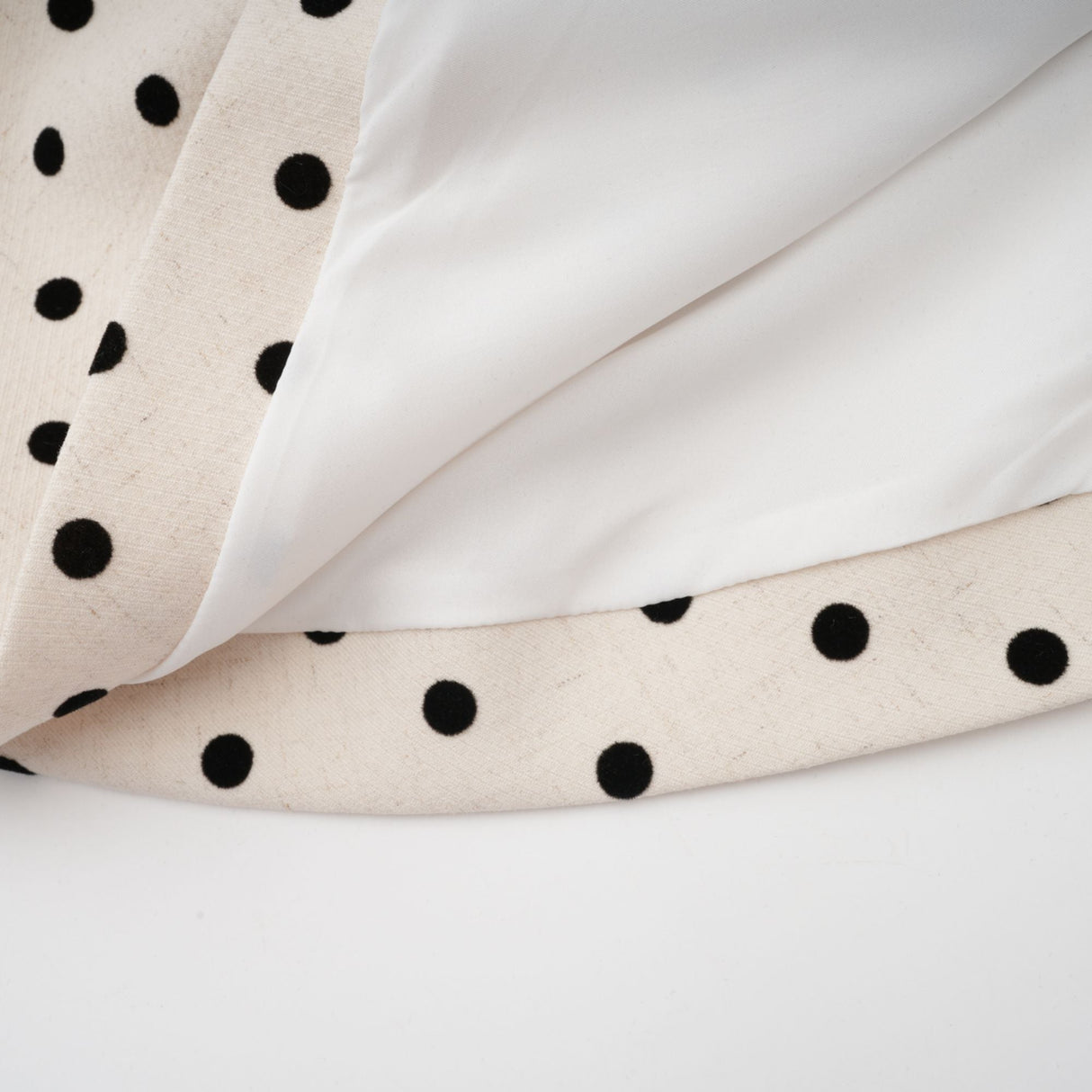 Aurohaya Geneviève neutrals polka-dot puff mini dress