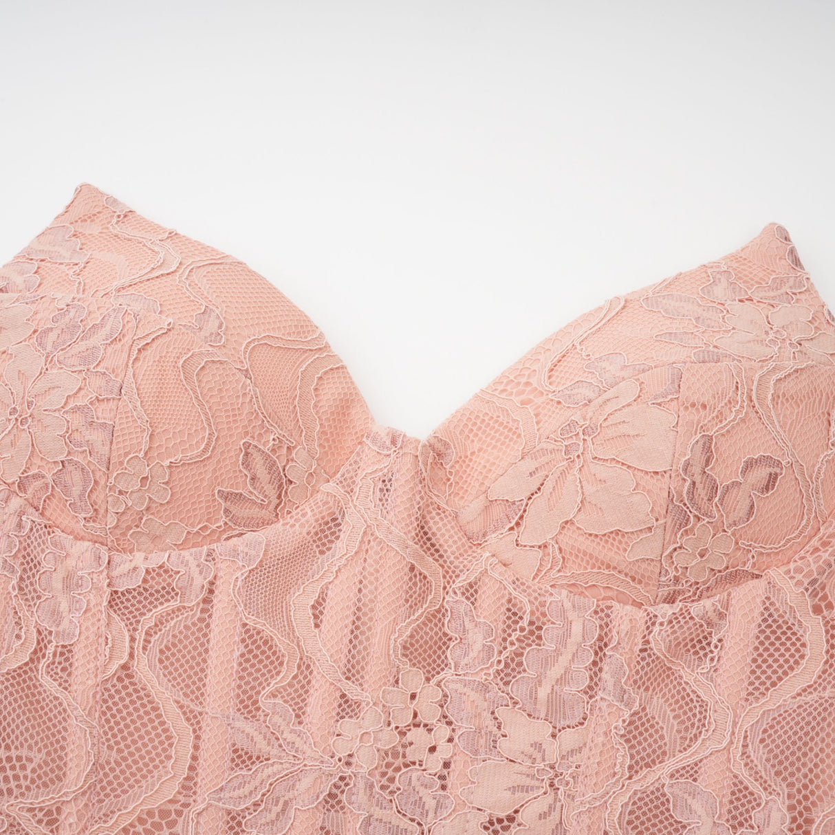 Aurohaya Ulrique Pink Lace Corset Tulle Maxi Dress