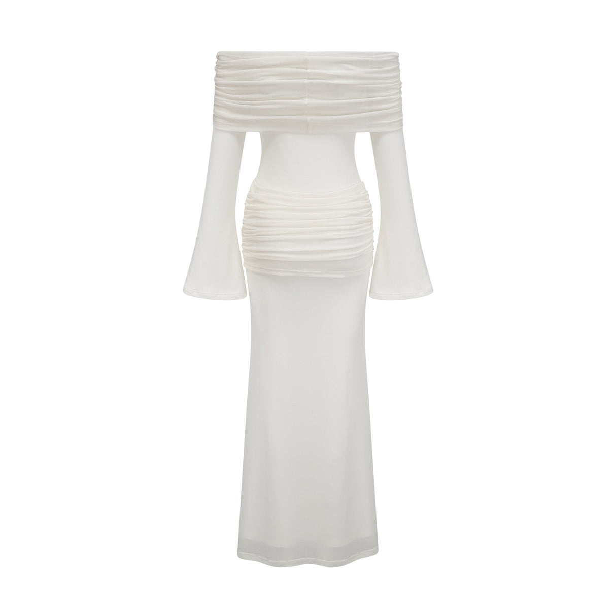 Aurohaya Wanda white glittered floral-appliqué knit maxi dress