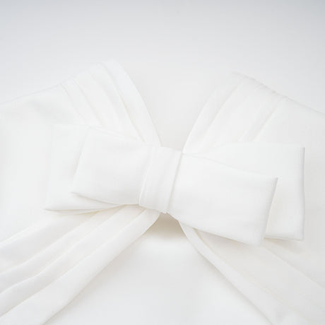 Aurohaya Camille White Statement Bow Mermaid Maxi Dress