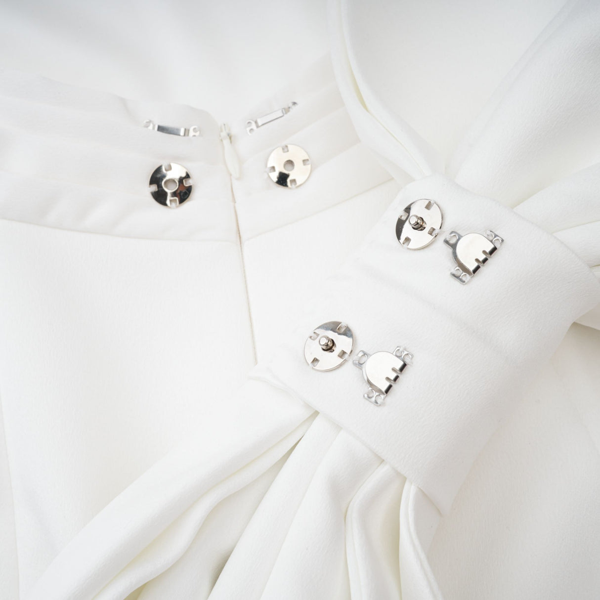 Aurohaya Camille White Statement Bow Mermaid Maxi Dress