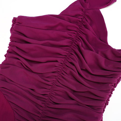 Aurohaya Kerstin Purple Ruched Maxi Dress