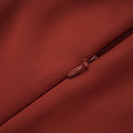 Aurohaya Mélisande Rusty Red Halterneck Fringed Maxi Gown