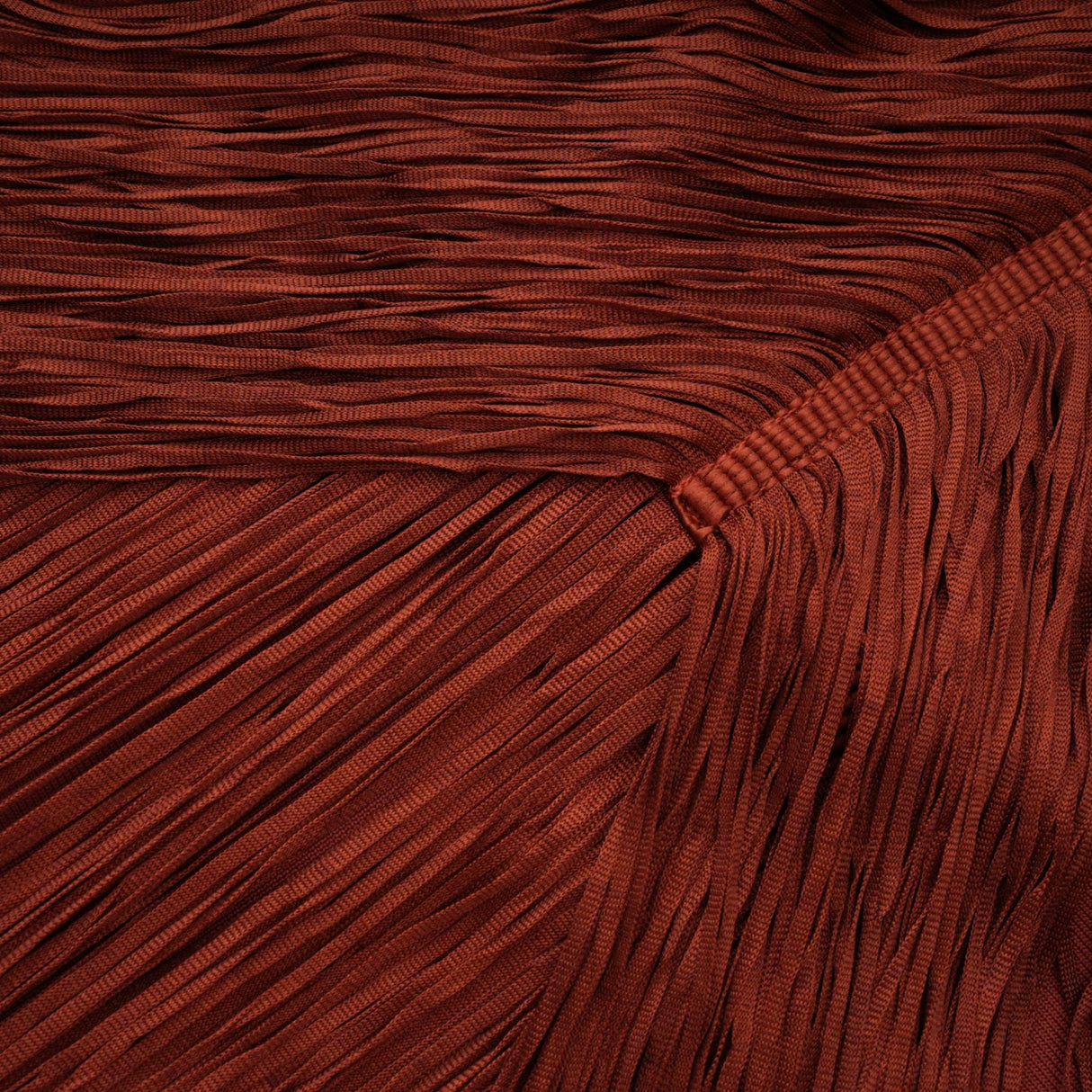 Aurohaya Mélisande Rusty Red Halterneck Fringed Maxi Gown