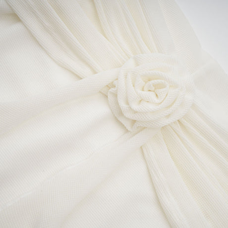 Aurohaya Wanda white glittered floral-appliqué knit maxi dress