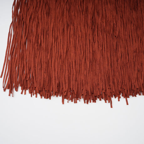 Aurohaya Mélisande Rusty Red Halterneck Fringed Maxi Gown
