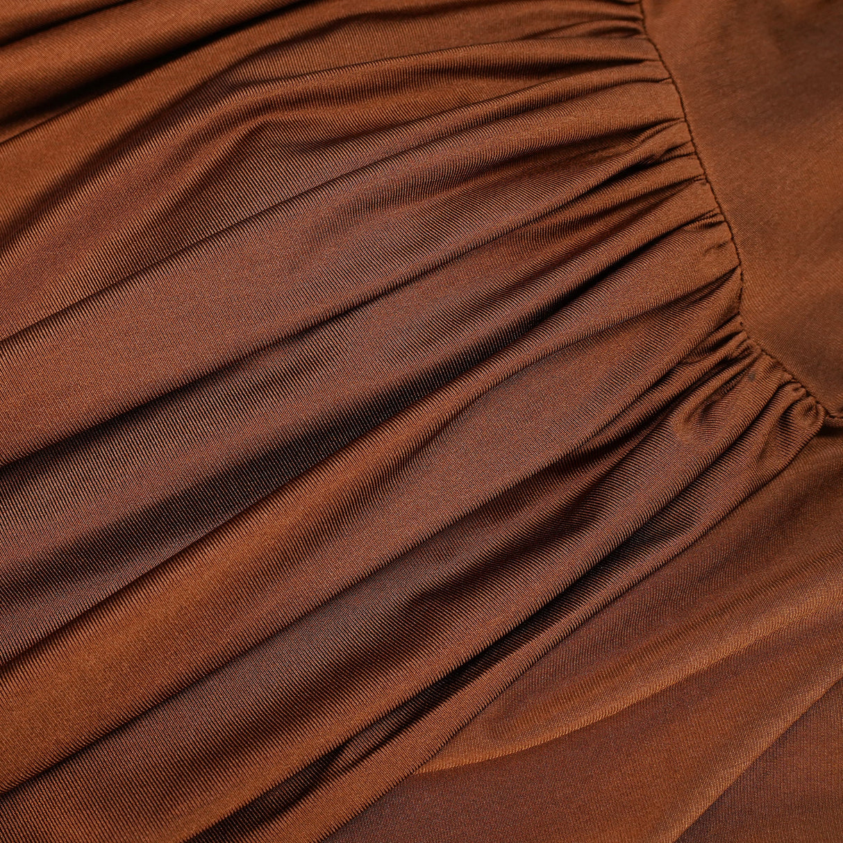 Aurohaya Reine Brown Asymmetrical Ruched Maxi Dress