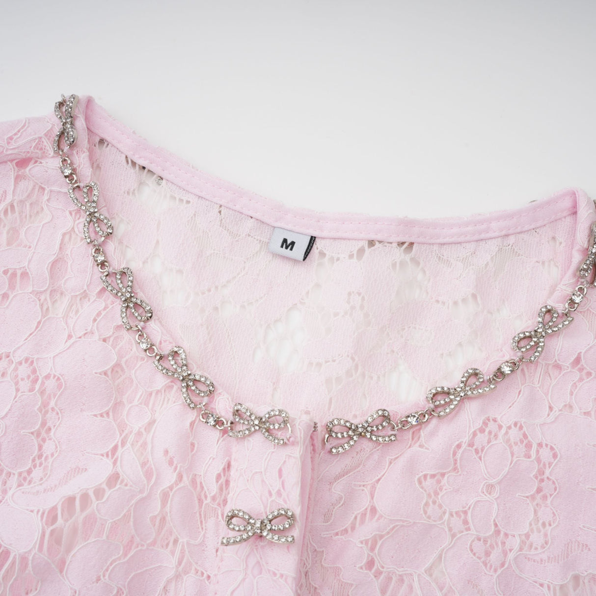 Aurohaya Sabine Pink Floral Lace Mermaid Midi Dress