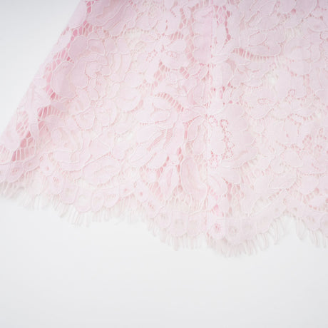 Aurohaya Sabine Pink Floral Lace Mermaid Midi Dress