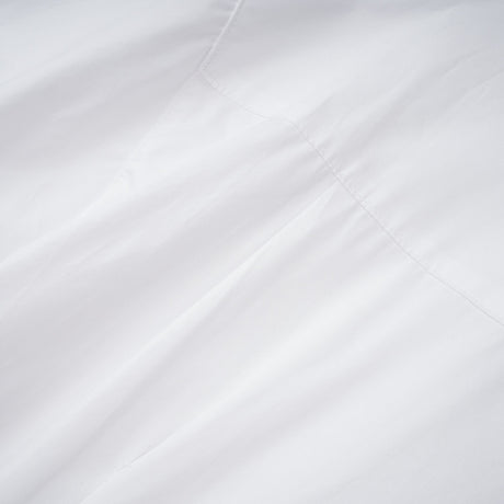 Aurohaya Dulcie white front-slit shirred shirt dress
