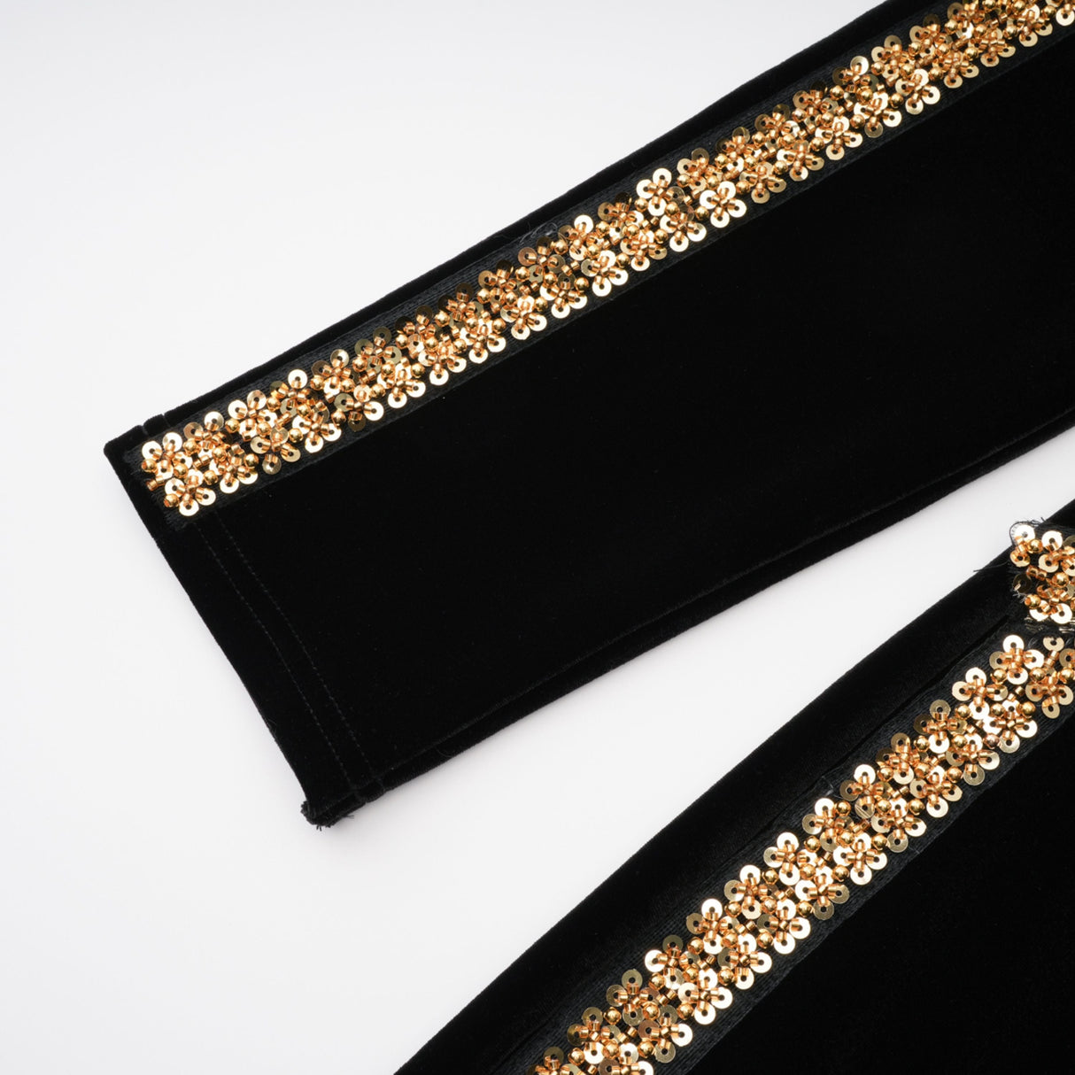 Aurohaya Anna Black Crystal Embellished Front Slit Maxi Dress