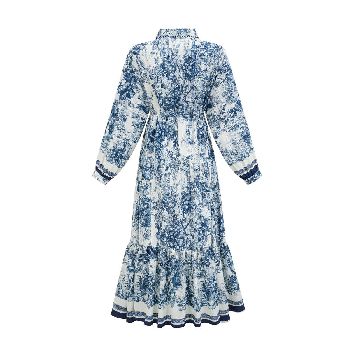 Aurohaya Adélaïde graphic-print midi dress in Blue