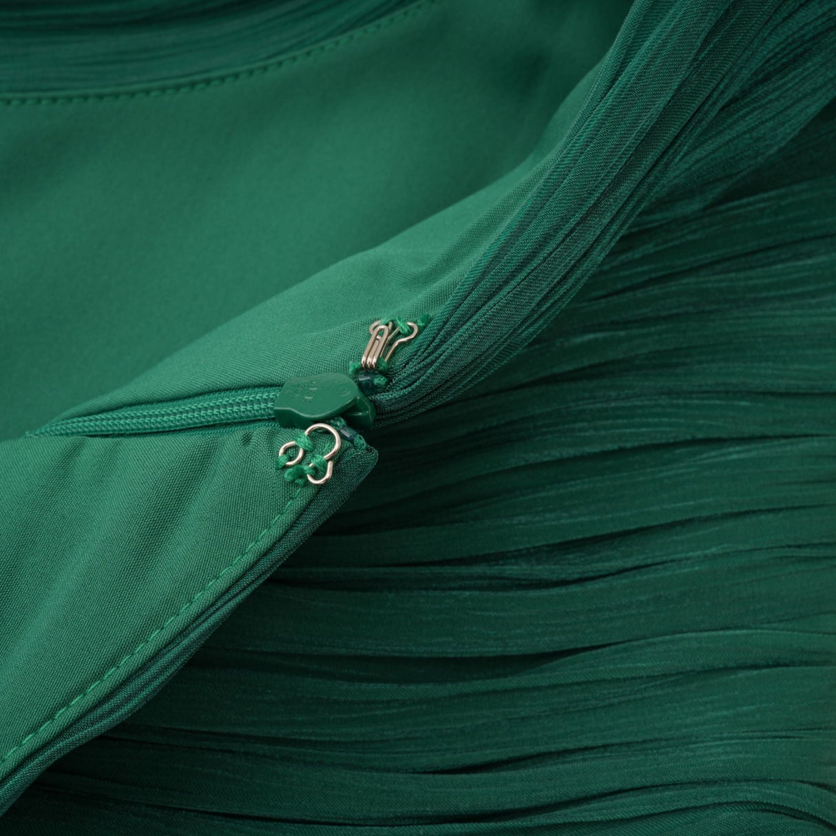 Aurohaya Emerald Green One Shoulder Ruched Maxi Dress