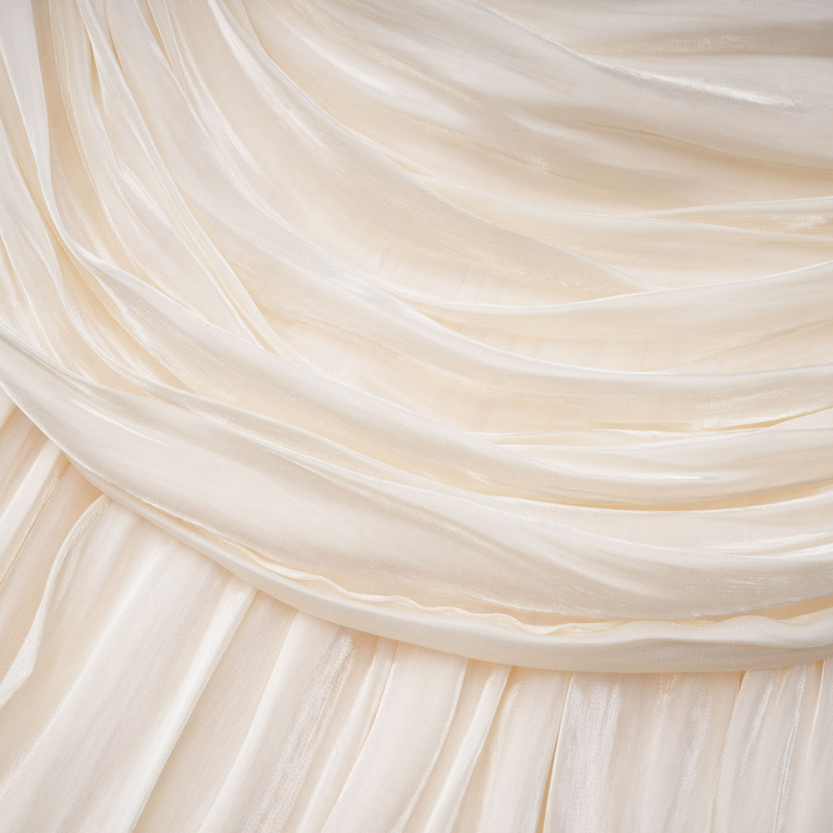 Aurohaya Gustave Neutral Ruched Cape Ruffled Maxi Dress