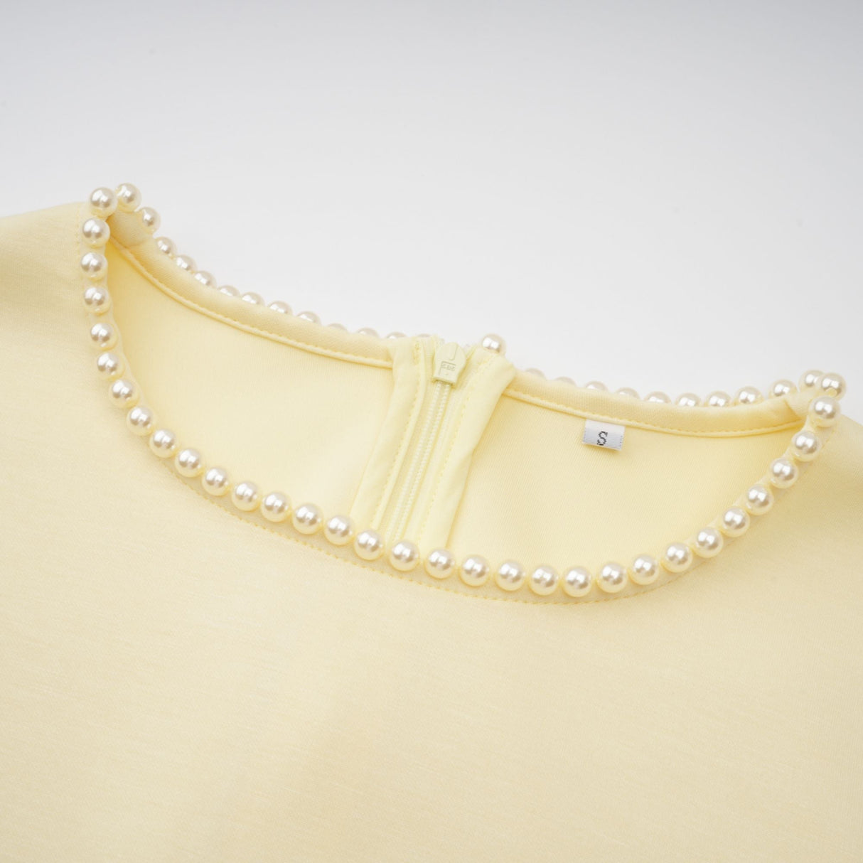 Aurohaya Piroska Yellow Pearl Trim Shawl Detail Maxi Dress