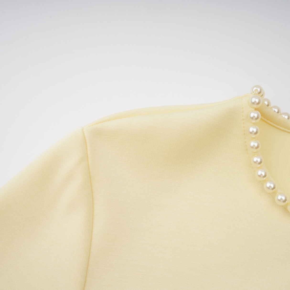 Aurohaya Piroska Yellow Pearl Trim Shawl Detail Maxi Dress