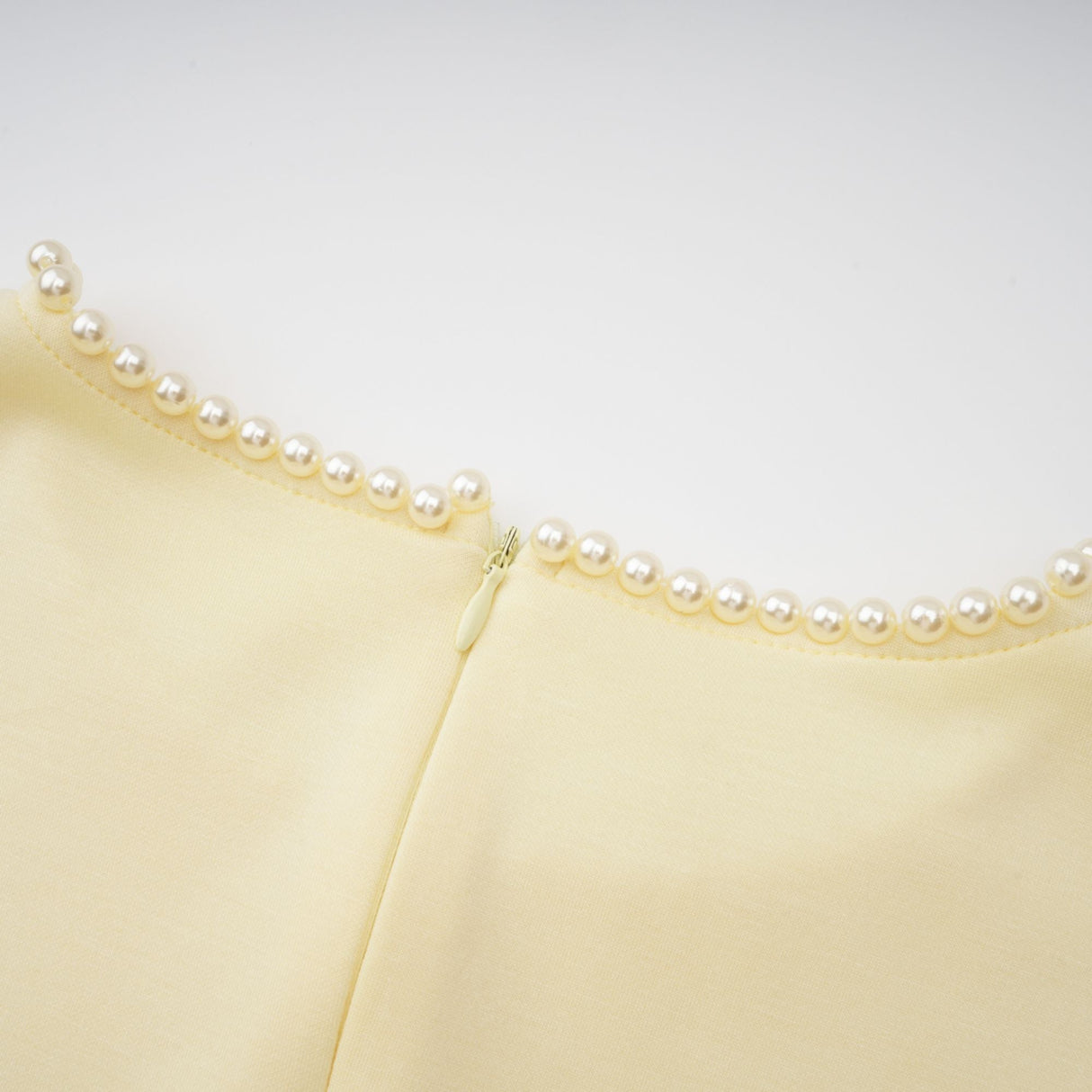 Aurohaya Piroska Yellow Pearl Trim Shawl Detail Maxi Dress
