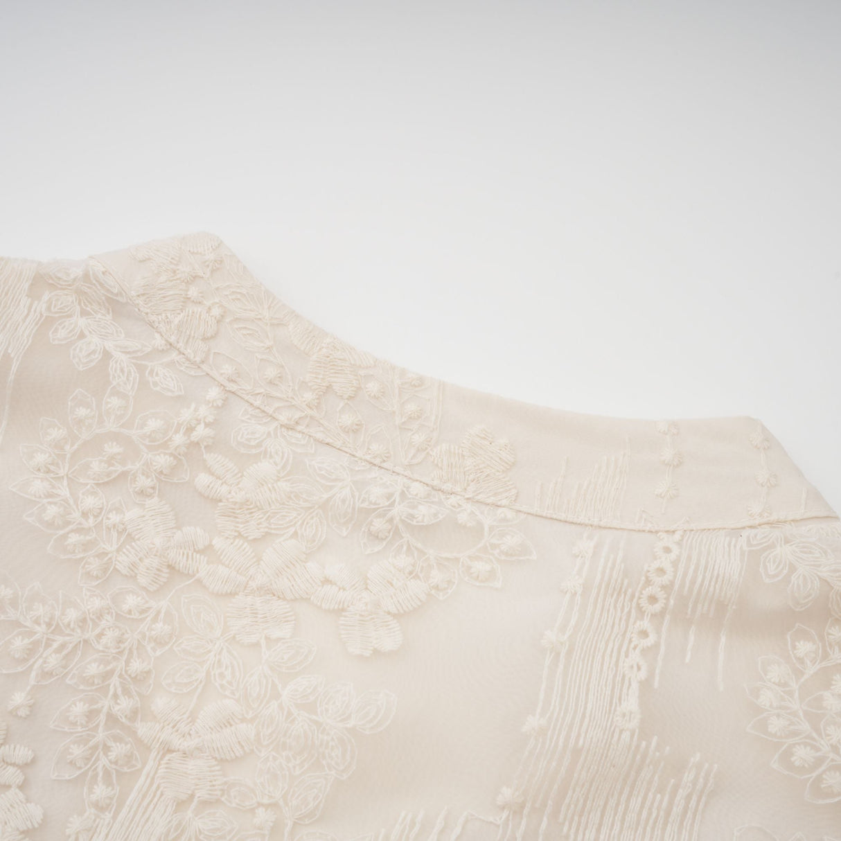 Aurohaya Roxane neutrals lace-embroidered midi dress