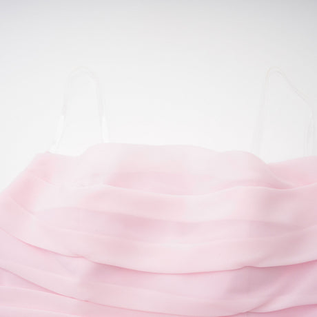 Aurohaya Romane Pink Strapless Corset Chiffon Maxi Dress