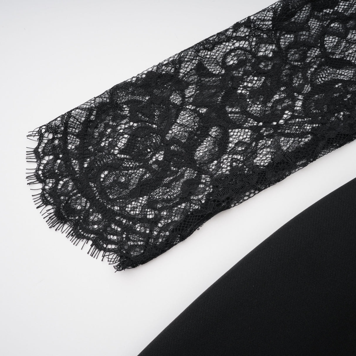 Aurohaya Bokamoso Black Lace Panel Maxi Gown