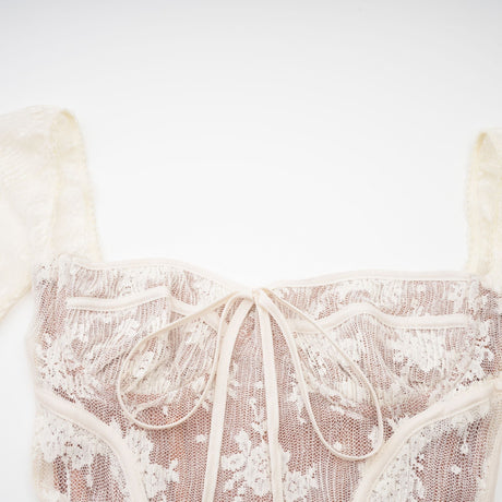 Charisme Lace Corset Bodycon Midi Dress White