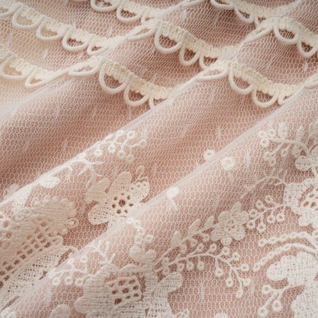 Aurohaya Fleur floral-embroidered lace midi dress in Neutrals