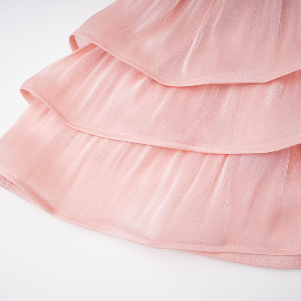 Aurohaya Emersyn Pink High-Neck Ruffled Detail Mini Dress