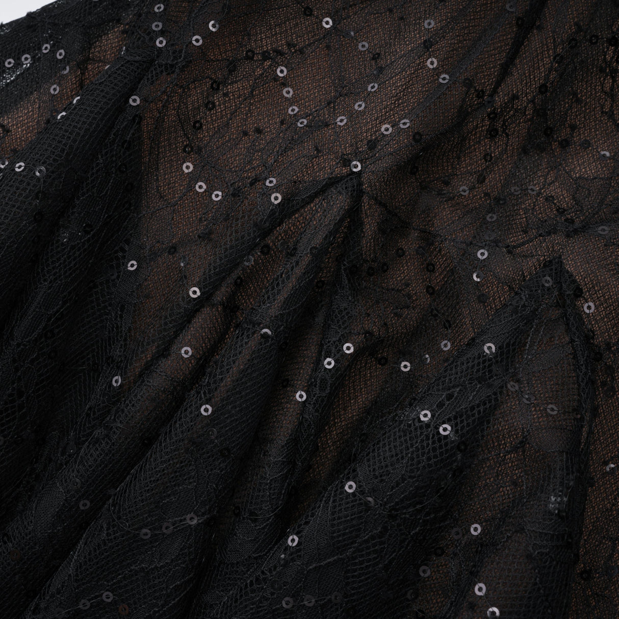 Aurohaya Mirabella Black Sequined Flroal Lace Mini Dress
