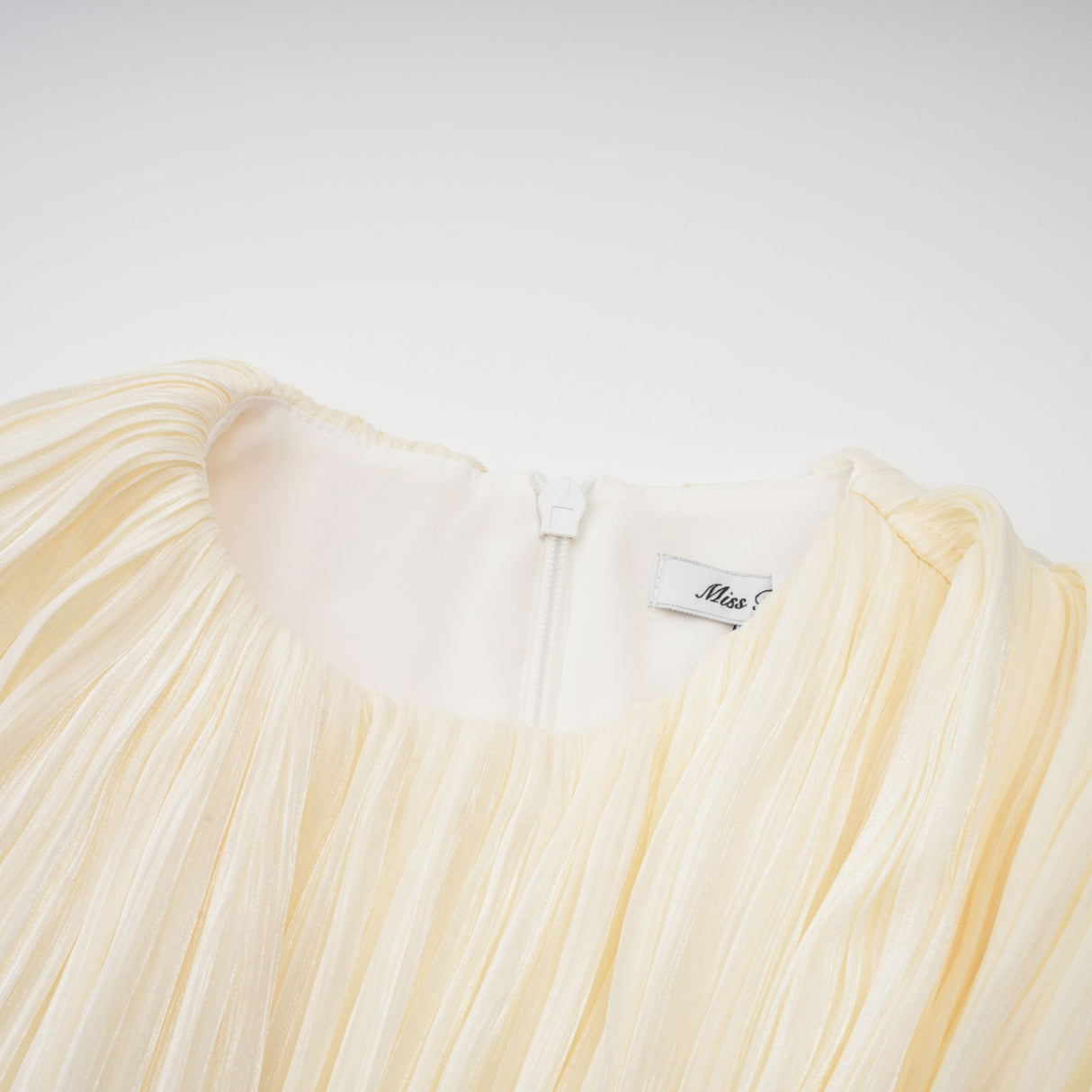 Aurohaya Cyrielle Pleated Mini Dress with Ribbon Design Accent