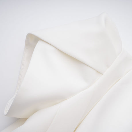 Aurohaya Acharya White Shawl Lapel Mini Dress