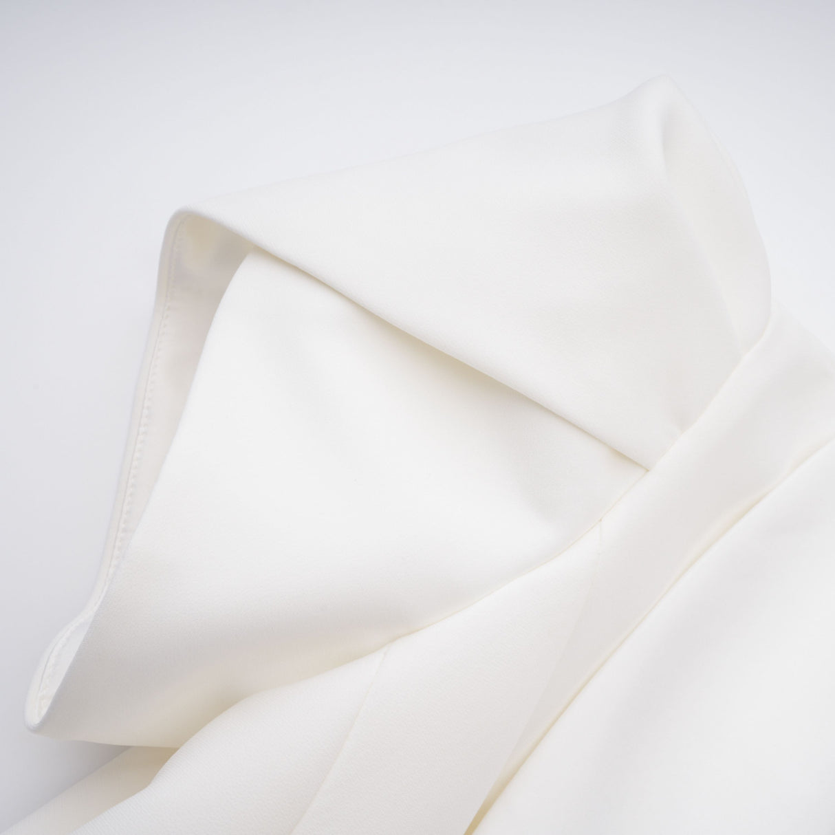 Aurohaya Acharya White Shawl Lapel Mini Dress