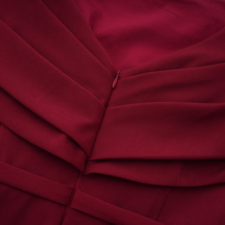 Aurohaya Lauren Red Ruched Shawl Detail Maxi Dress