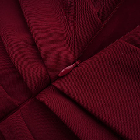 Aurohaya Lauren Red Ruched Shawl Detail Maxi Dress