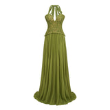 Isaline Emerald Corset Maxi Dress