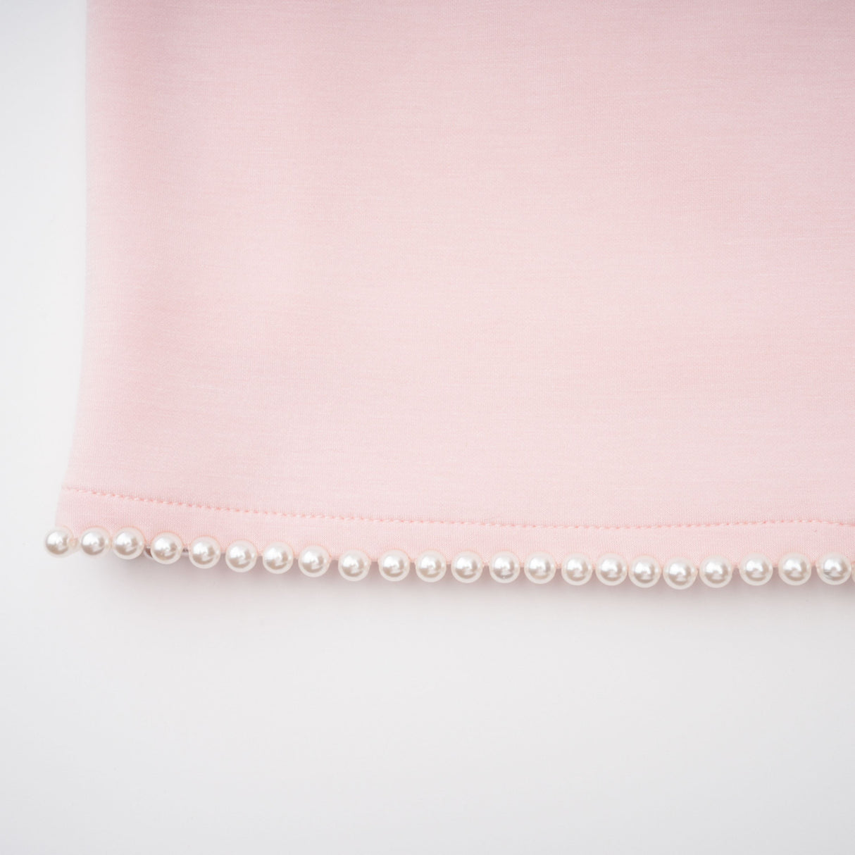 Aurohaya Piroska Pink Sleeveless Pearl Trim Mini Dress