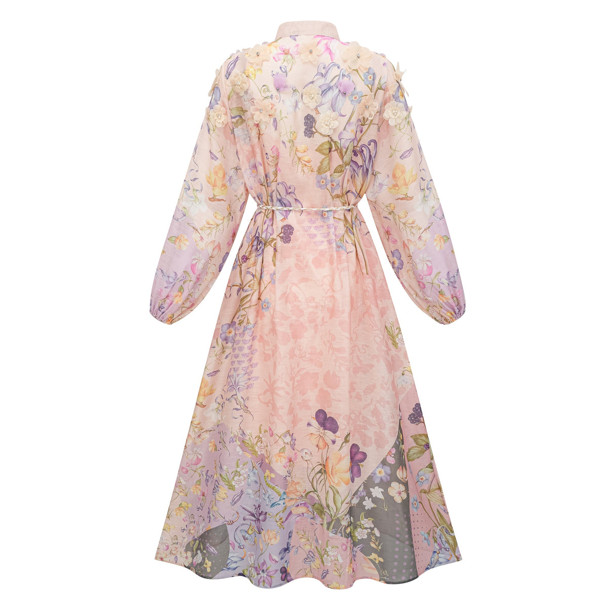 Aurohaya Delphine Pink Floral Print Maxi Dress